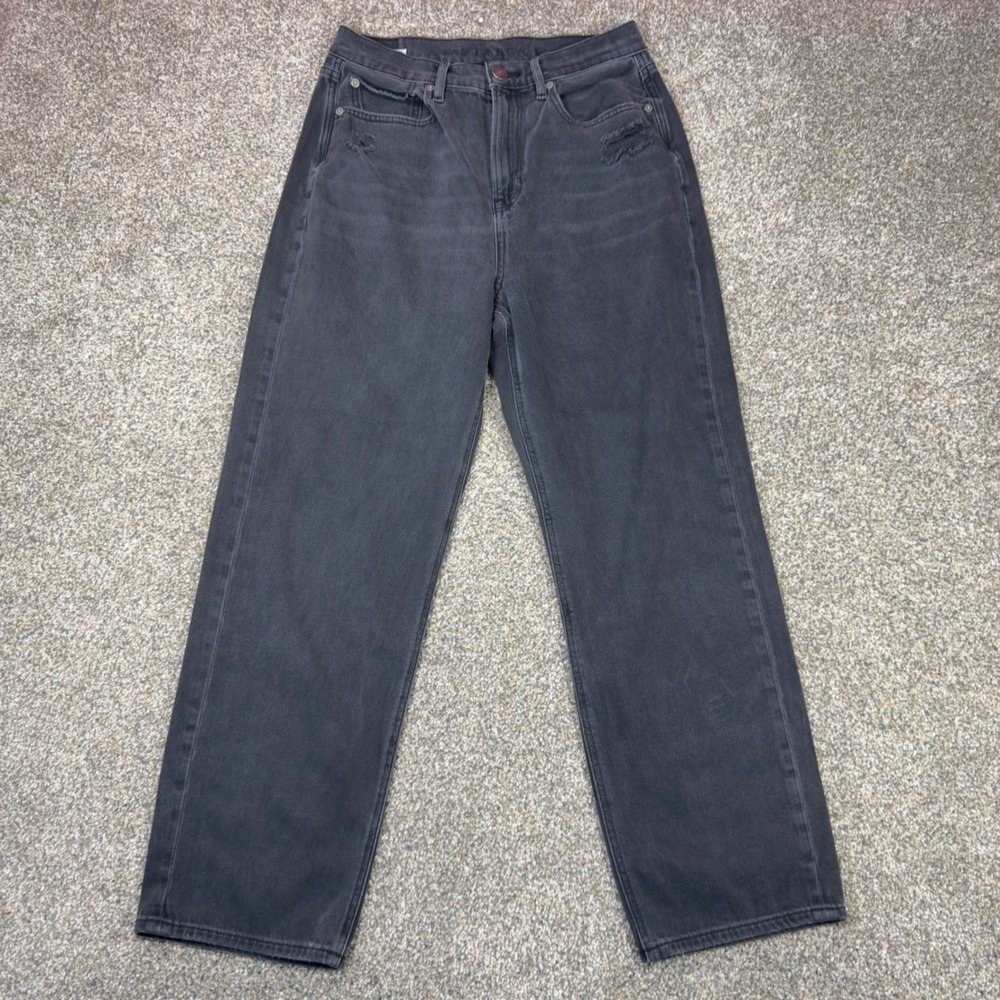 American Eagle Highest Rise 90s Boyfriend Jeans Black Distressed Size 10 Regular